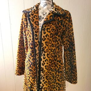 Rocksteady Women's Med Leopard Print Coat. Rockabilly, Punk Classic Style!